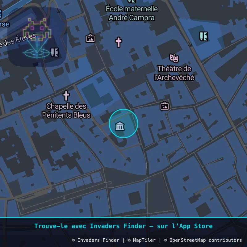 Zone approximative de l'invader AIX_02, dans le quartier Saint-Eutrope, Aix-en-Provence à Aix-en-Provence. Emplacement exact disponible dans l'app Invaders Finder.