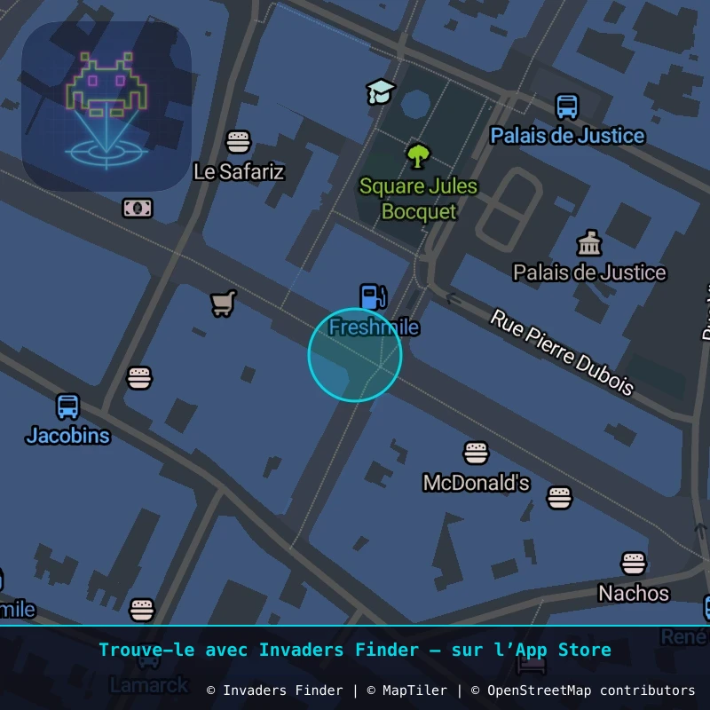 Zone approximative de l'invader AMI_10, dans le quartier Centre-ville d'Amiens à Amiens. Emplacement exact disponible dans l'app Invaders Finder.