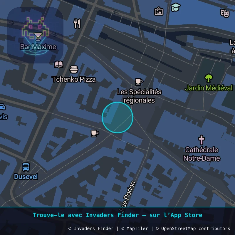 Zone approximative de l'invader AMI_11, dans le quartier Centre-ville, Amiens à Amiens. Emplacement exact disponible dans l'app Invaders Finder.