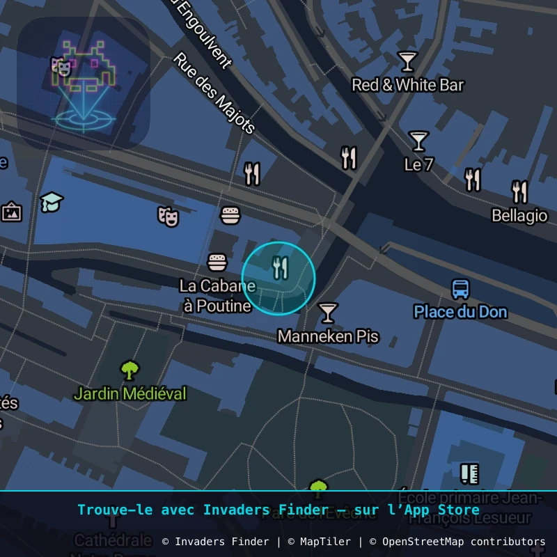 Zone approximative de l'invader AMI_13, dans le quartier Centre-ville, Amiens à Amiens. Emplacement exact disponible dans l'app Invaders Finder.