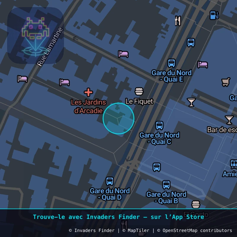 Zone approximative de l'invader AMI_16, dans le quartier Centre-ville, Amiens à Amiens. Emplacement exact disponible dans l'app Invaders Finder.