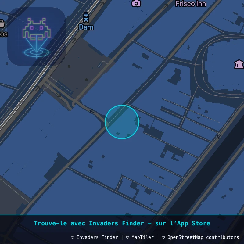Zone approximative de l'invader AMS_22, dans le quartier Burgwallen-Oude Zijde, Amsterdam à Amsterdam. Emplacement exact disponible dans l'app Invaders Finder.