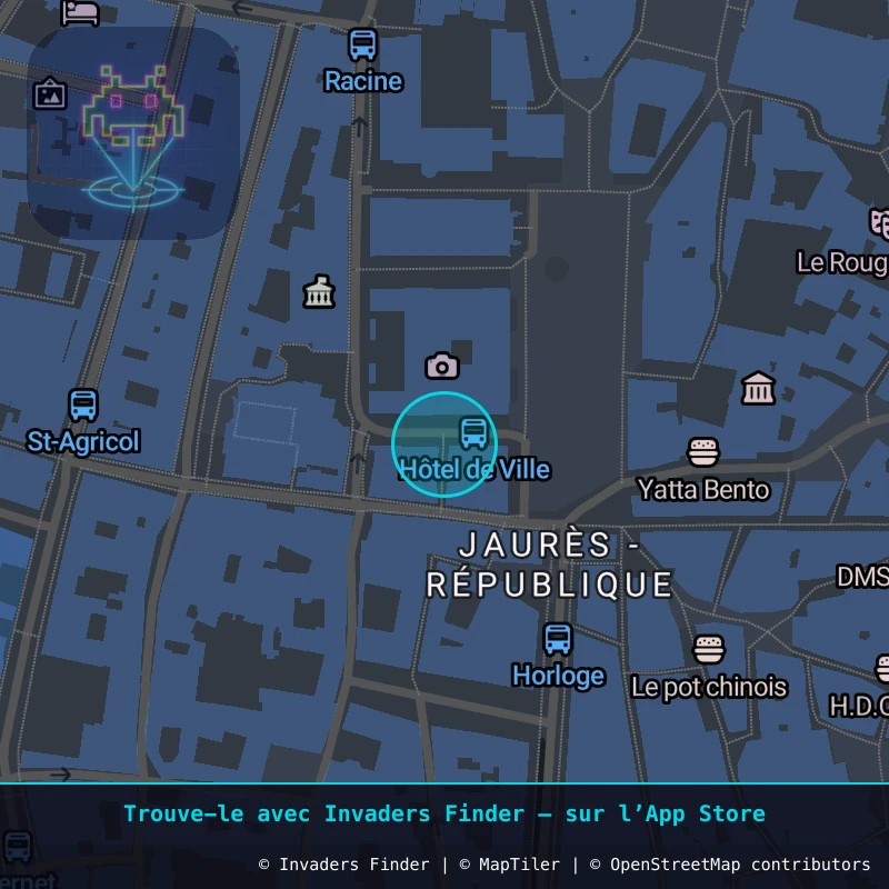Zone approximative de l'invader AVI_04, dans le quartier Jaurès - République, Avignon à Avignon. Emplacement exact disponible dans l'app Invaders Finder.