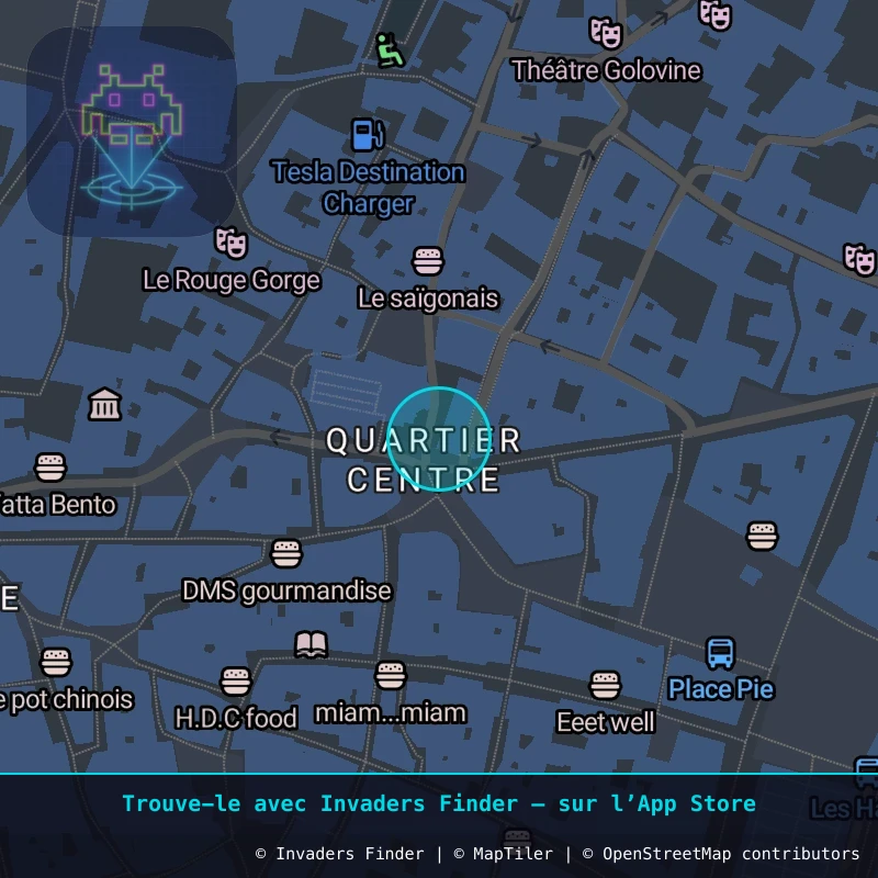 Zone approximative de l'invader AVI_07, dans le quartier Jaurès - République, Avignon à Avignon. Emplacement exact disponible dans l'app Invaders Finder.