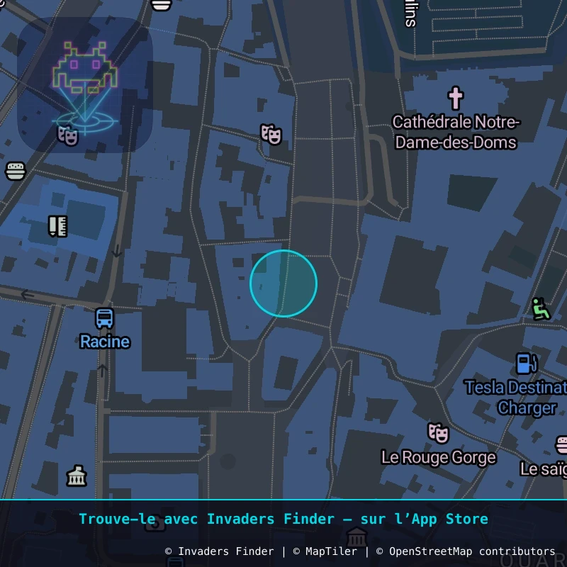 Zone approximative de l'invader AVI_09, dans le quartier Jaurès - République, Avignon à Avignon. Emplacement exact disponible dans l'app Invaders Finder.