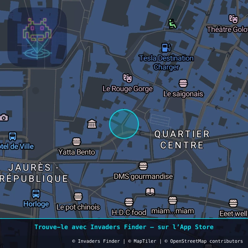 Zone approximative de l'invader AVI_10, dans le quartier Jaurès - République, Avignon à Avignon. Emplacement exact disponible dans l'app Invaders Finder.
