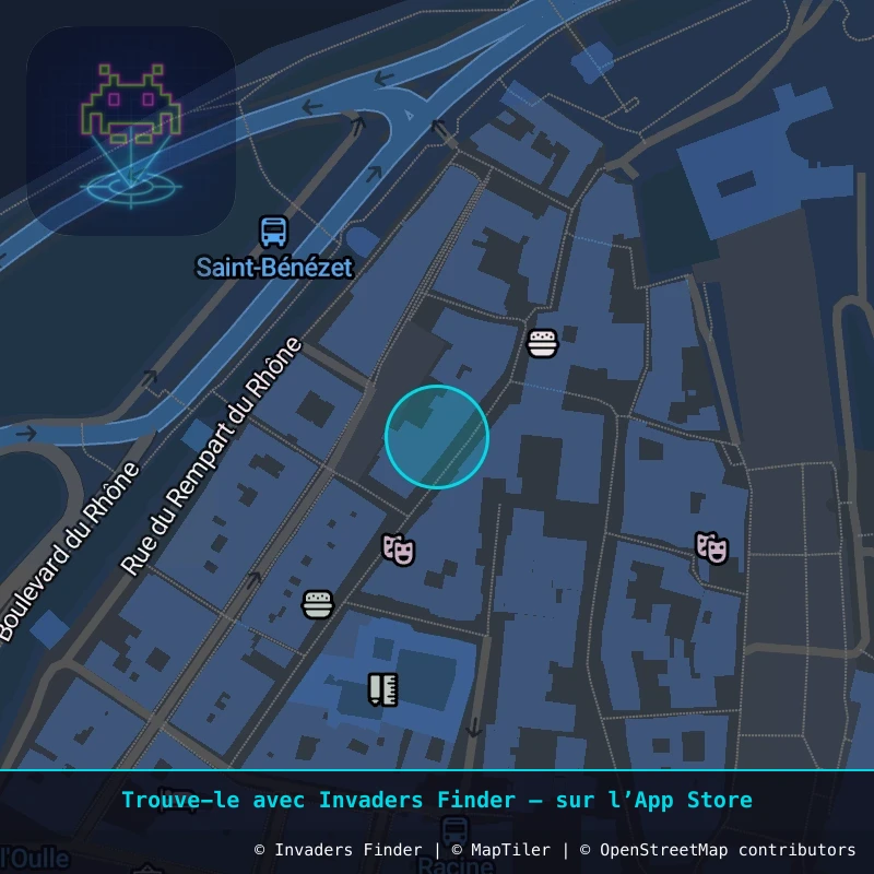 Zone approximative de l'invader AVI_23, dans le quartier Jaurès - République, Avignon à Avignon. Emplacement exact disponible dans l'app Invaders Finder.