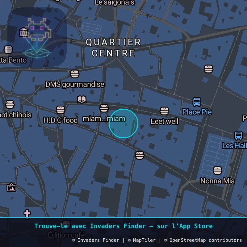 Zone approximative de l'invader AVI_28, dans le quartier Jaurès - République, Avignon à Avignon. Emplacement exact disponible dans l'app Invaders Finder.