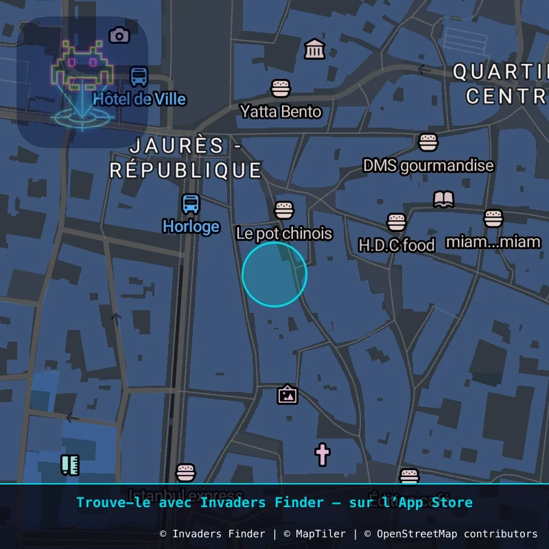 Zone approximative de l'invader AVI_30, dans le quartier Jaurès - République, Avignon à Avignon. Emplacement exact disponible dans l'app Invaders Finder.