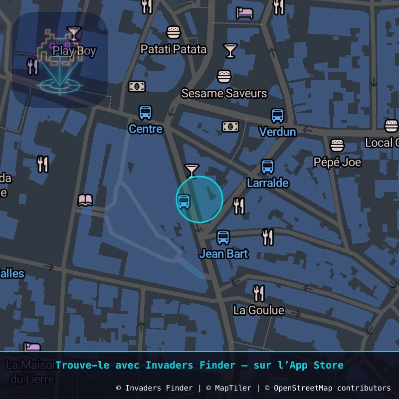 Zone approximative de l'invader BAB_02, dans le quartier Aguiléra, Biarritz à Biarritz-Anglet-Bayonne. Emplacement exact disponible dans l'app Invaders Finder.