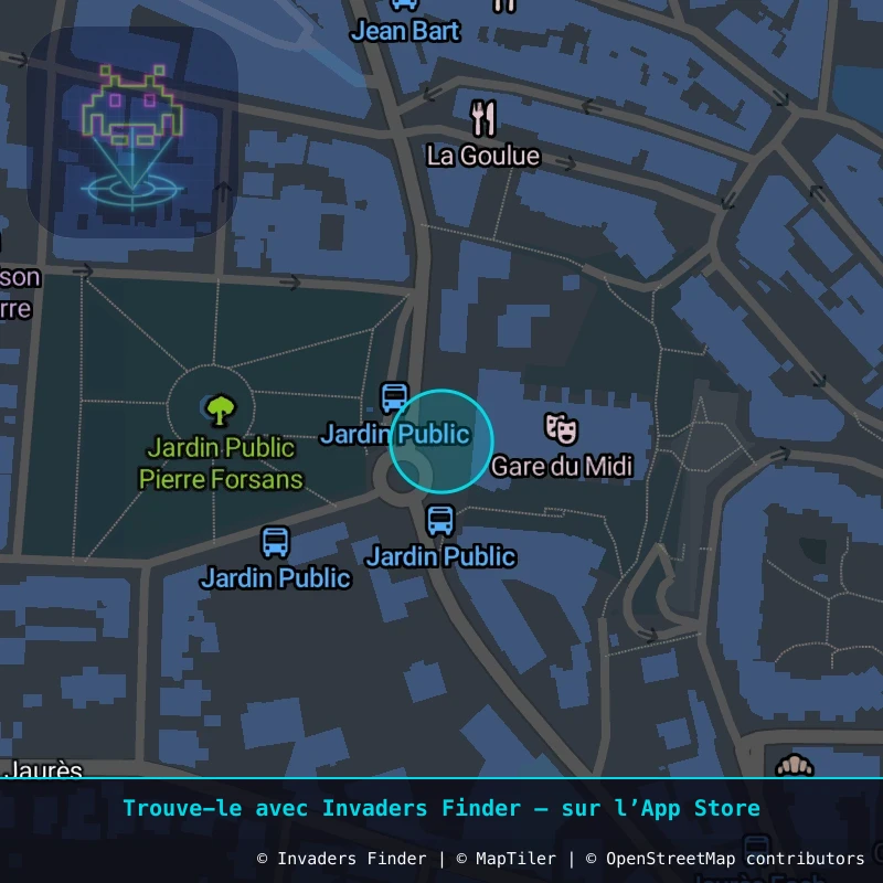 Zone approximative de l'invader BAB_11, dans le quartier Aguiléra, Biarritz à Biarritz-Anglet-Bayonne. Emplacement exact disponible dans l'app Invaders Finder.