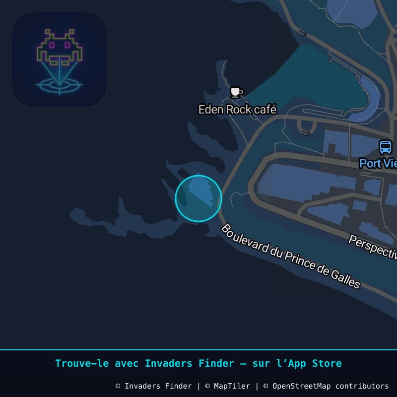 Zone approximative de l'invader BAB_12, dans le quartier Centre-ville, Biarritz à Biarritz-Anglet-Bayonne. Emplacement exact disponible dans l'app Invaders Finder.