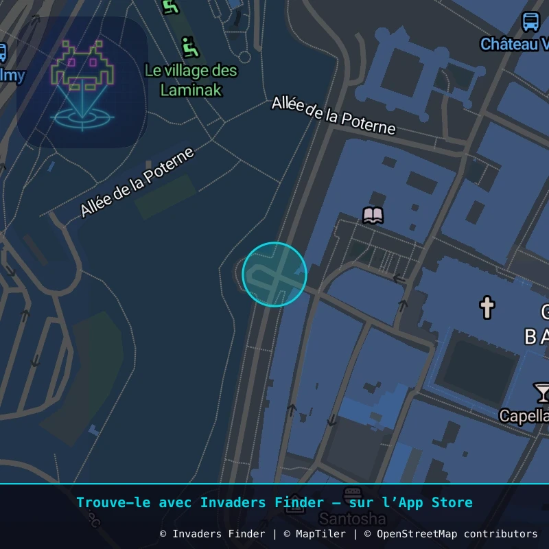 Zone approximative de l'invader BAB_16, dans le quartier Ville en Bois, Bayonne à Biarritz-Anglet-Bayonne. Emplacement exact disponible dans l'app Invaders Finder.