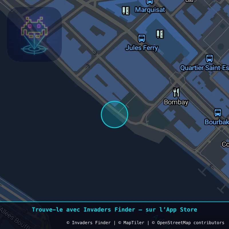 Zone approximative de l'invader BAB_24, dans le quartier Saint-Esprit, Bayonne à Biarritz-Anglet-Bayonne. Emplacement exact disponible dans l'app Invaders Finder.