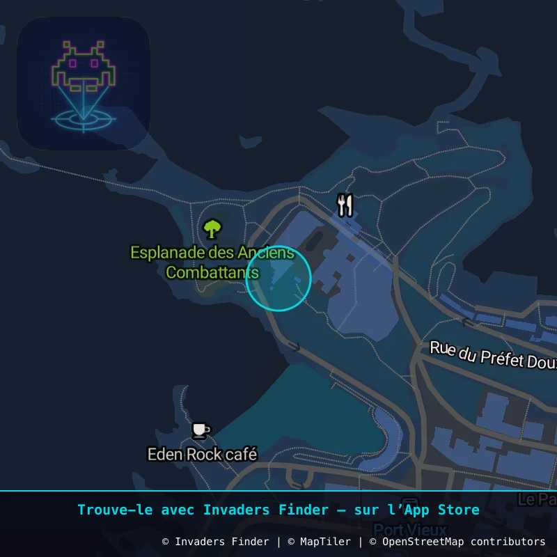 Zone approximative de l'invader BAB_36, dans le quartier Centre-ville, Biarritz à Biarritz-Anglet-Bayonne. Emplacement exact disponible dans l'app Invaders Finder.