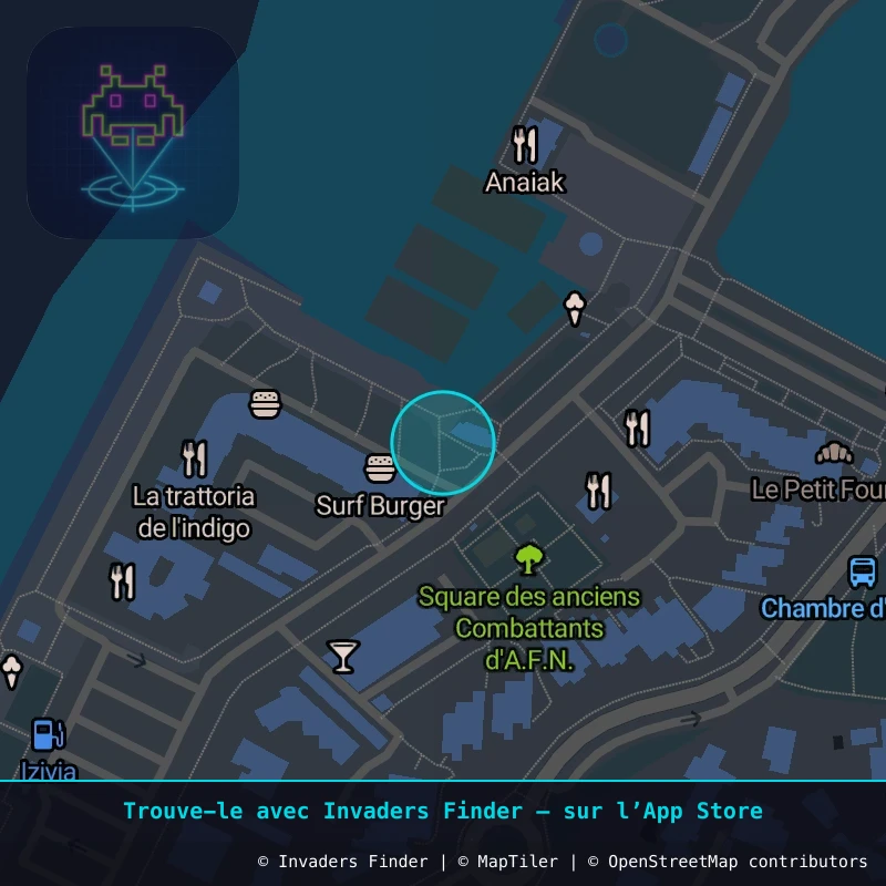 Zone approximative de l'invader BAB_58, dans le quartier La Chambre d'Amour, Anglet à Biarritz-Anglet-Bayonne. Emplacement exact disponible dans l'app Invaders Finder.