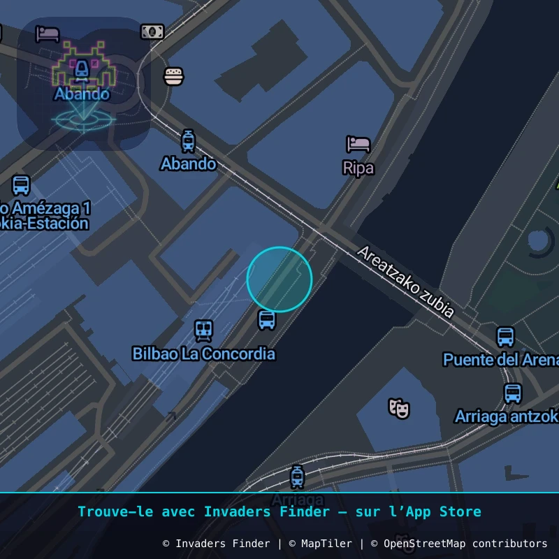 Zone approximative de l'invader BBO_04, dans le quartier San Francisco, Bilbao à Bilbao. Emplacement exact disponible dans l'app Invaders Finder.