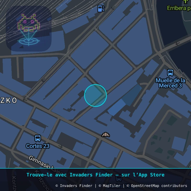 Zone approximative de l'invader BBO_07, dans le quartier San Francisco, Bilbao à Bilbao. Emplacement exact disponible dans l'app Invaders Finder.