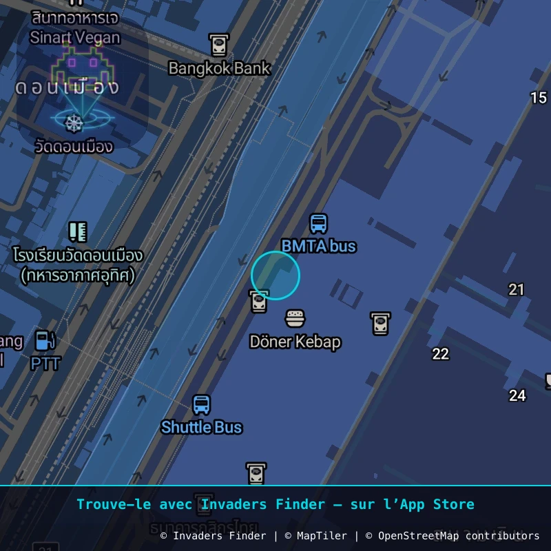 Zone approximative de l'invader BGK_01, dans le quartier Pingjerin 1, Bangkok à Bangkok. Emplacement exact disponible dans l'app Invaders Finder.