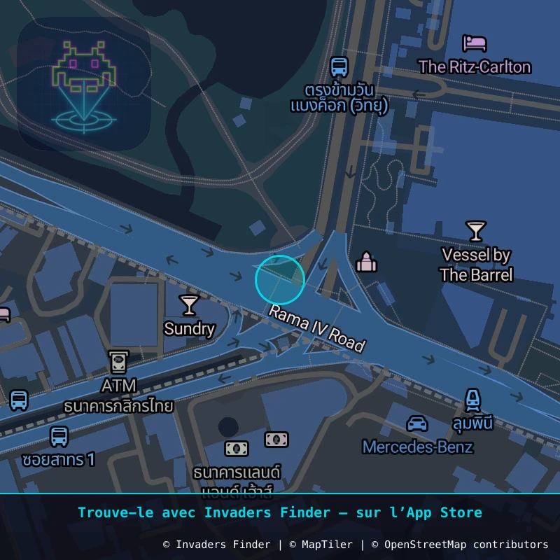 Zone approximative de l'invader BGK_27, dans le quartier Suan Plu, Bangkok à Bangkok. Emplacement exact disponible dans l'app Invaders Finder.