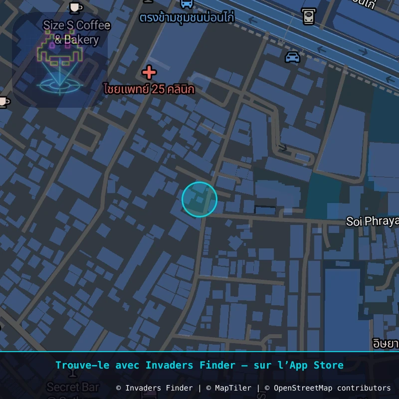Zone approximative de l'invader BGK_28, dans le quartier Suan Plu, Bangkok à Bangkok. Emplacement exact disponible dans l'app Invaders Finder.