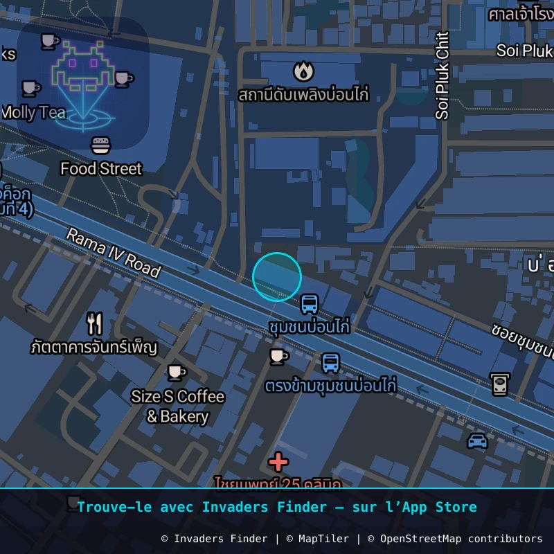 Zone approximative de l'invader BGK_35, dans le quartier Suan Plu, Bangkok à Bangkok. Emplacement exact disponible dans l'app Invaders Finder.