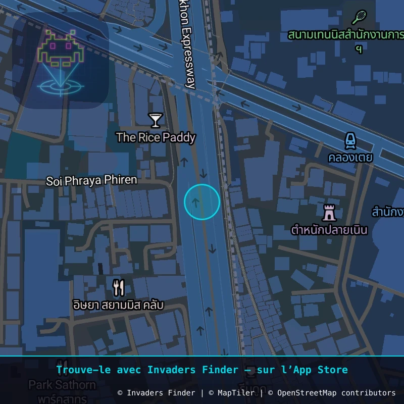 Zone approximative de l'invader BGK_51, dans le quartier Suan Plu, Bangkok à Bangkok. Emplacement exact disponible dans l'app Invaders Finder.