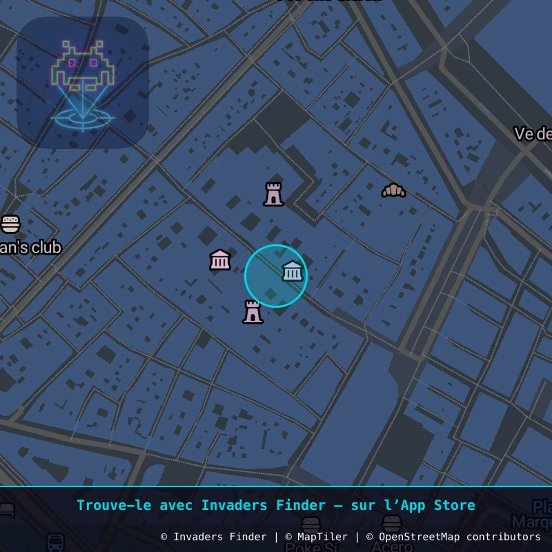 Zone approximative de l'invader BRC_09, dans le quartier La Ribera, Barcelone à Barcelone. Emplacement exact disponible dans l'app Invaders Finder.