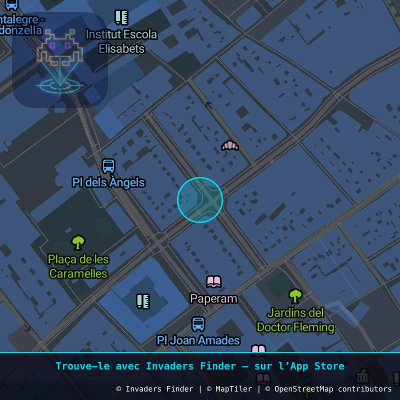 Zone approximative de l'invader BRC_12, dans le quartier La Ribera, Barcelone à Barcelone. Emplacement exact disponible dans l'app Invaders Finder.