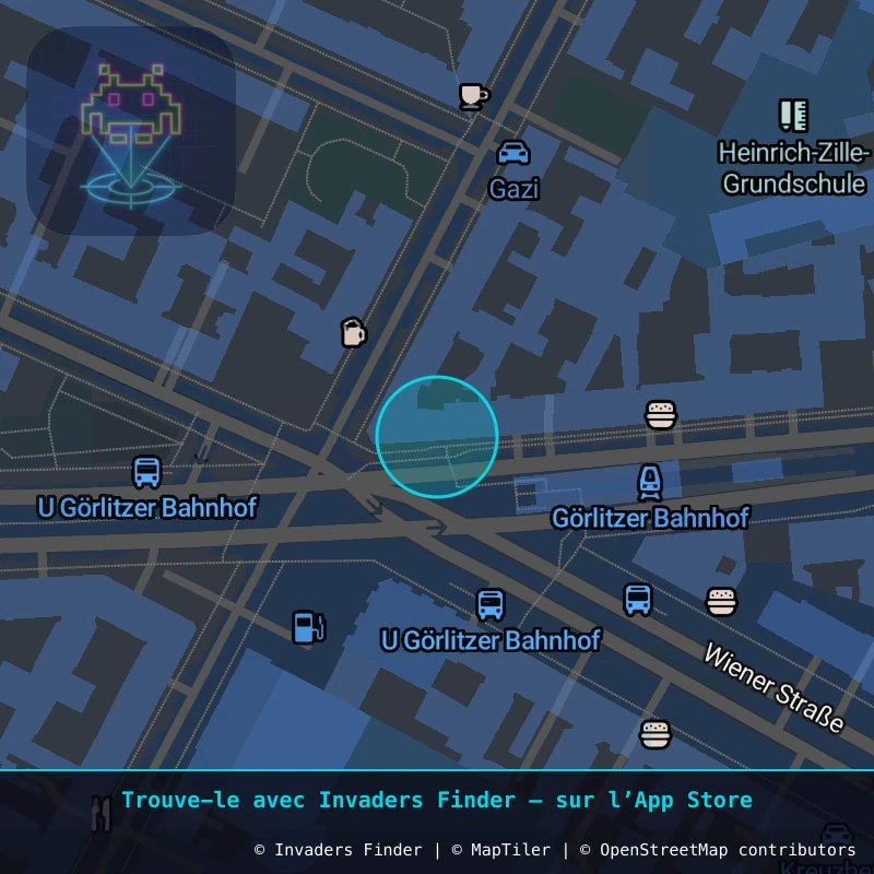 Zone approximative de l'invader BRL_11, dans le quartier Luisenstadt, Berlin à Berlin. Emplacement exact disponible dans l'app Invaders Finder.