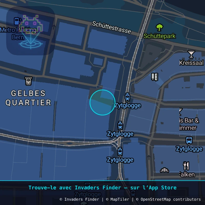 Zone approximative de l'invader BRN_11, dans le quartier Weisses Quartier, Berne à Berne. Emplacement exact disponible dans l'app Invaders Finder.