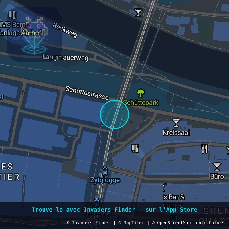 Zone approximative de l'invader BRN_12, dans le quartier Weisses Quartier, Berne à Berne. Emplacement exact disponible dans l'app Invaders Finder.