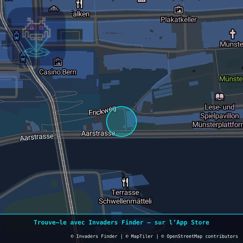 Zone approximative de l'invader BRN_19, dans le quartier Weisses Quartier, Berne à Berne. Emplacement exact disponible dans l'app Invaders Finder.