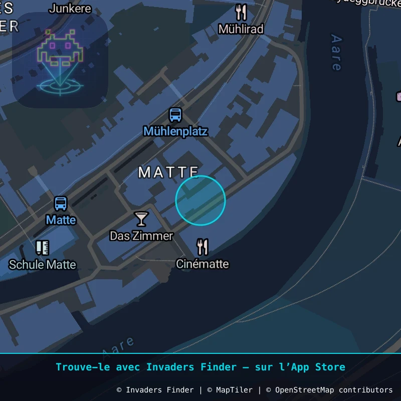 Zone approximative de l'invader BRN_25, dans le quartier Weisses Quartier, Berne à Berne. Emplacement exact disponible dans l'app Invaders Finder.