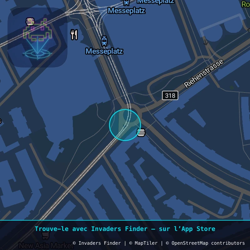 Zone approximative de l'invader BSL_08, dans le quartier Vorstädte, Bâle à Bâle. Emplacement exact disponible dans l'app Invaders Finder.