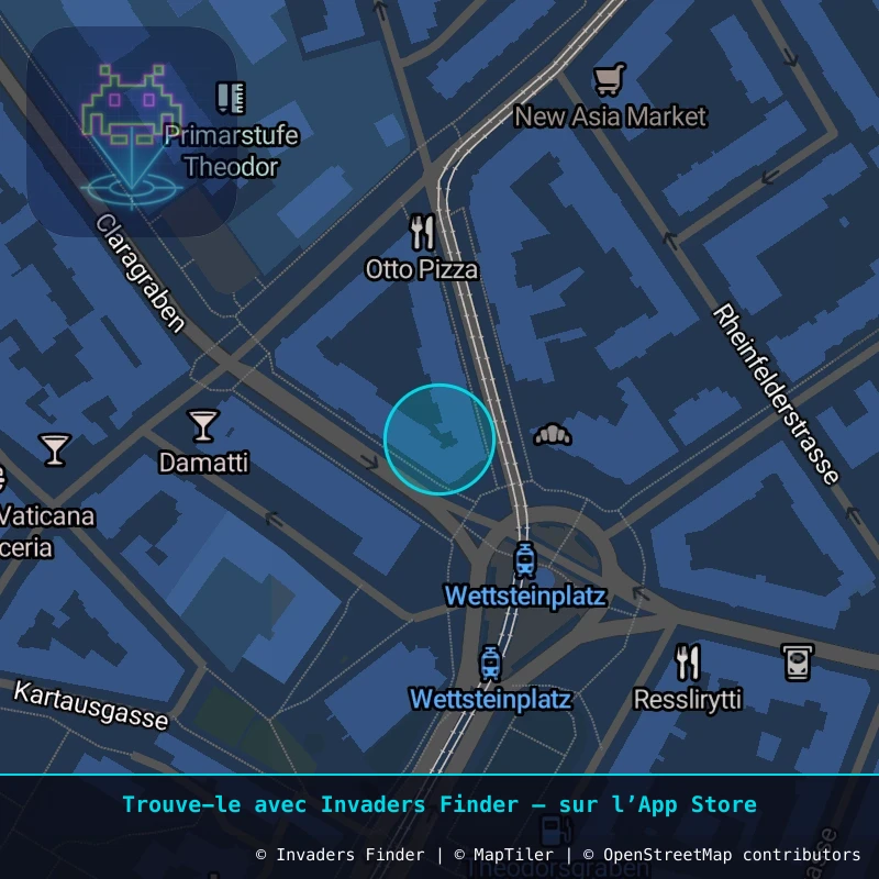 Zone approximative de l'invader BSL_13, dans le quartier Vorstädte, Bâle à Bâle. Emplacement exact disponible dans l'app Invaders Finder.