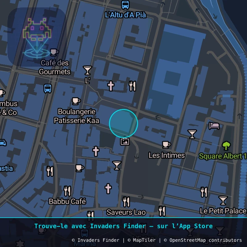 Zone approximative de l'invader BTA_06, dans le quartier Capanelle, Bastia à Bastia. Emplacement exact disponible dans l'app Invaders Finder.