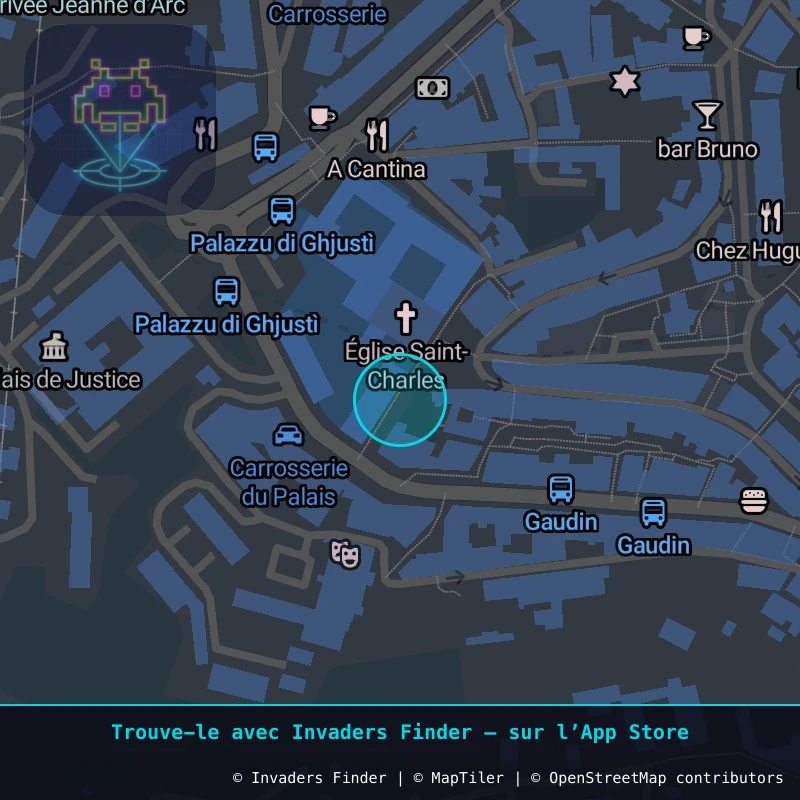 Zone approximative de l'invader BTA_08, dans le quartier Capanelle, Bastia à Bastia. Emplacement exact disponible dans l'app Invaders Finder.