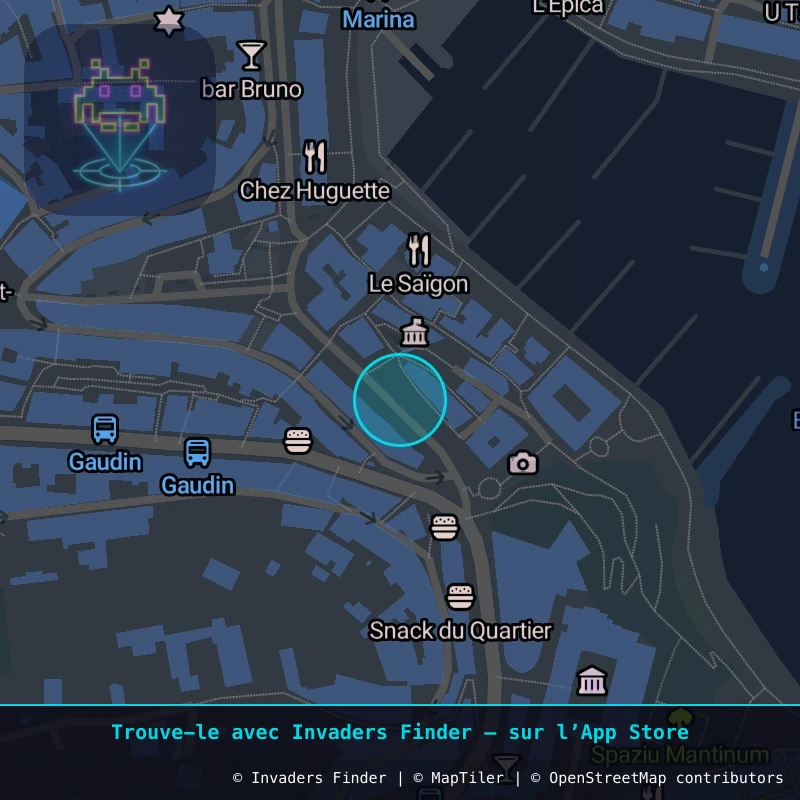 Zone approximative de l'invader BTA_09, dans le quartier Capanelle, Bastia à Bastia. Emplacement exact disponible dans l'app Invaders Finder.