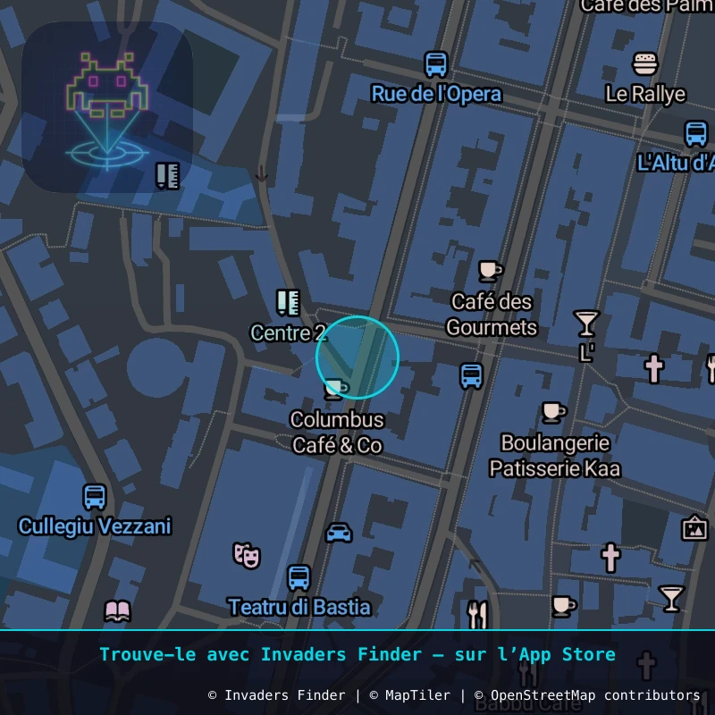 Zone approximative de l'invader BTA_10, dans le quartier Capanelle, Bastia à Bastia. Emplacement exact disponible dans l'app Invaders Finder.