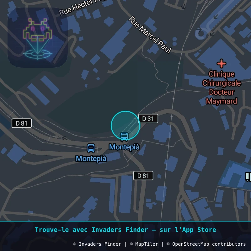Zone approximative de l'invader BTA_21, dans le quartier Capanelle, Bastia à Bastia. Emplacement exact disponible dans l'app Invaders Finder.