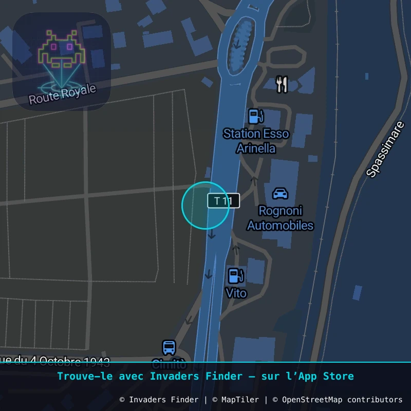 Zone approximative de l'invader BTA_22, dans le quartier Bassanese, Bastia à Bastia. Emplacement exact disponible dans l'app Invaders Finder.