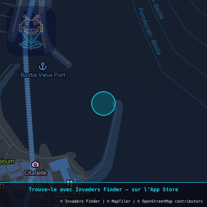 Zone approximative de l'invader BTA_24, dans le quartier Capanelle, Bastia à Bastia. Emplacement exact disponible dans l'app Invaders Finder.