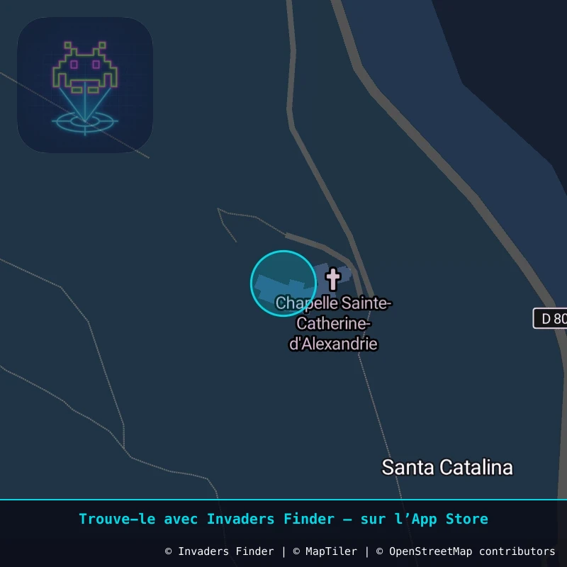 Zone approximative de l'invader BTA_27, dans le quartier Sisco à Bastia. Emplacement exact disponible dans l'app Invaders Finder.