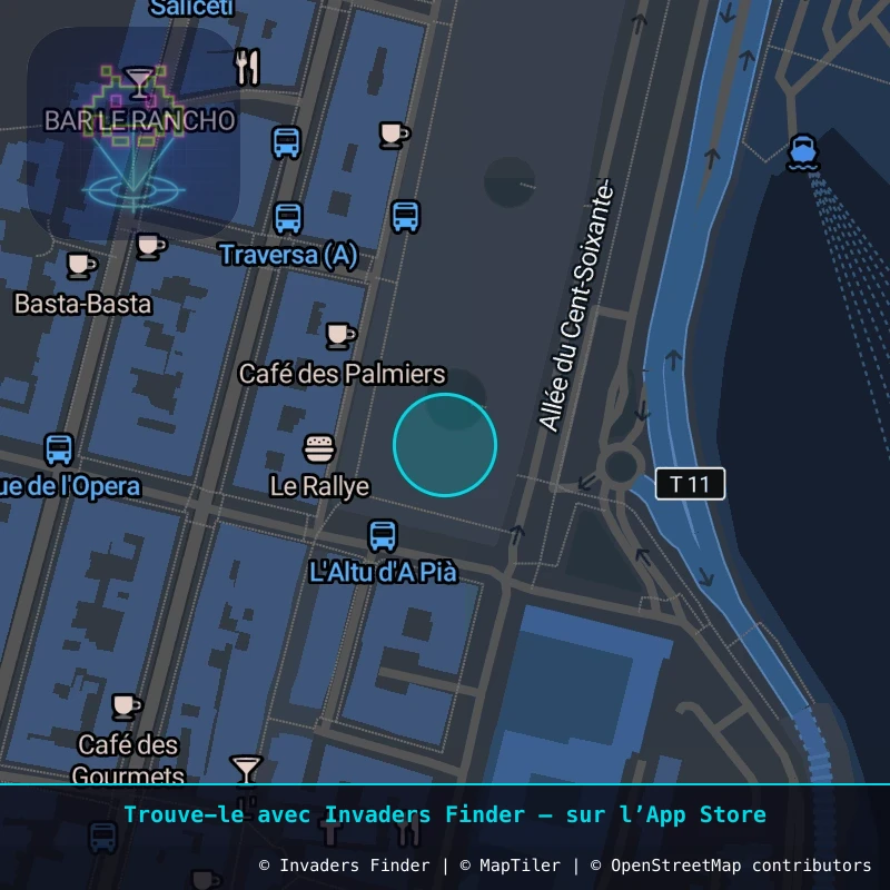 Zone approximative de l'invader BTA_31, dans le quartier Capanelle, Bastia à Bastia. Emplacement exact disponible dans l'app Invaders Finder.