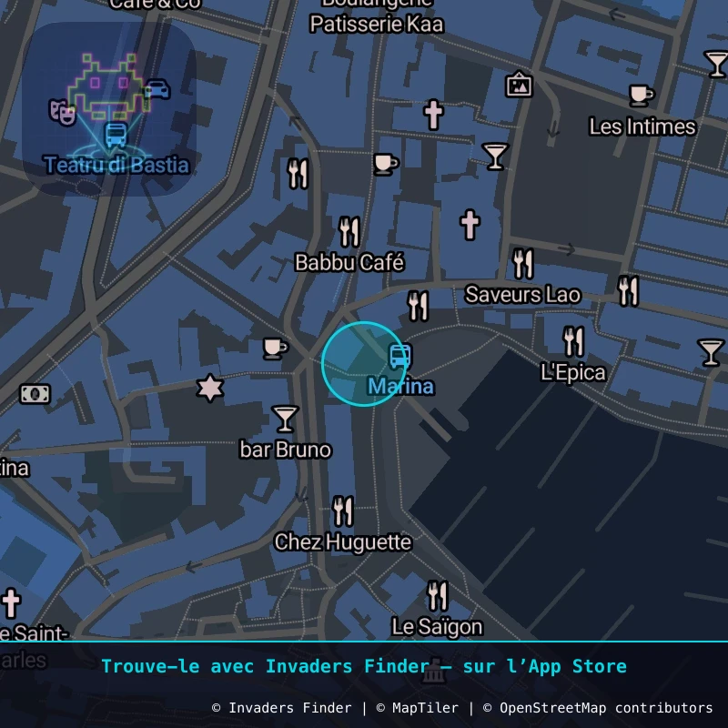 Zone approximative de l'invader BTA_34, dans le quartier Capanelle, Bastia à Bastia. Emplacement exact disponible dans l'app Invaders Finder.