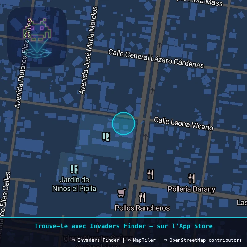 Zone approximative de l'invader CCU_03, dans le quartier Distrito 9, Cancún à Cancún. Emplacement exact disponible dans l'app Invaders Finder.