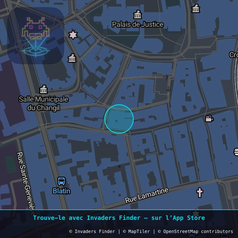 Zone approximative de l'invader CLR_01, dans le quartier Quartier Fontgiève, Clermont-Ferrand à Clermont-Ferrand. Emplacement exact disponible dans l'app Invaders Finder.