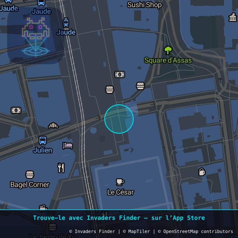 Zone approximative de l'invader CLR_02, dans le quartier Quartier Fontgiève, Clermont-Ferrand à Clermont-Ferrand. Emplacement exact disponible dans l'app Invaders Finder.