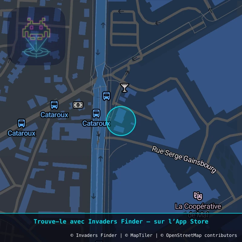 Zone approximative de l'invader CLR_14, dans le quartier Quartier Fontgiève, Clermont-Ferrand à Clermont-Ferrand. Emplacement exact disponible dans l'app Invaders Finder.